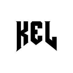 KEL letter logo design for technology company. KEL logo design black and white color combination. KEL logo, KEL vector, KEL design, KEL icon, KEL alphabet. KEL typography logo design.