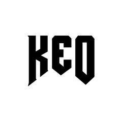 KEO letter logo design for technology company. KEO logo design black and white color combination. KEO logo, KEO vector, KEO design, KEO icon, KEO alphabet. KEO typography logo design.