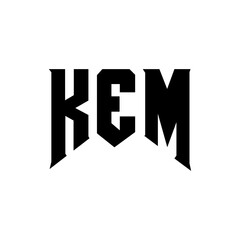 KEM letter logo design for technology company. KEM logo design black and white color combination. KEM logo, KEM vector, KEM design, KEM icon, KEM alphabet. KEM typography logo design.