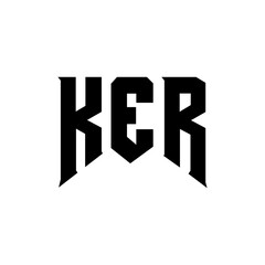 KER letter logo design for technology company. KER logo design black and white color combination. KER logo, KER vector, KER design, KER icon, KER alphabet. KER typography logo design.