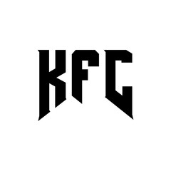 KFC letter logo design for technology company. KFC logo design black and white color combination. KFC logo, KFC vector, KFC design, KFC icon, KFC alphabet. KFC typography logo design.
