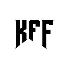 KFF letter logo design for technology company. KFF logo design black and white color combination. KFF logo, KFF vector, KFF design, KFF icon, KFF alphabet. KFF typography logo design.