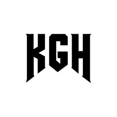 KGH letter logo design for technology company. KGH logo design black and white color combination. KGH logo, KGH vector, KGH design, KGH icon, KGH alphabet. KGH typography logo design.