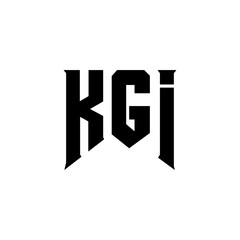KGI letter logo design for technology company. KGI logo design black and white color combination. KGI logo, KGI vector, KGI design, KGI icon, KGI alphabet. KGI typography logo design.