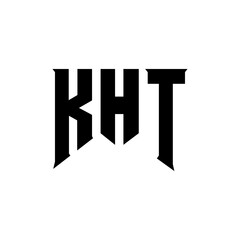 KHT letter logo design for technology company. KHT logo design black and white color combination. KHT logo, KHT vector, KHT design, KHT icon, KHT alphabet. KHT typography logo design.