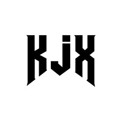 KJX letter logo design for technology company. KJX logo design black and white color combination. KJX logo, KJX vector, KJX design, KJX icon, KJX alphabet. KJX typography logo design.