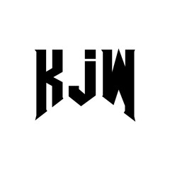 KJW letter logo design for technology company. KJW logo design black and white color combination. KJW logo, KJW vector, KJW design, KJW icon, KJW alphabet. KJW typography logo design.