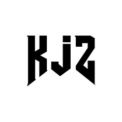 KJZ letter logo design for technology company. KJZ logo design black and white color combination. KJZ logo, KJZ vector, KJZ design, KJZ icon, KJZ alphabet. KJZ typography logo design.