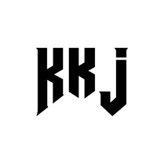 KKJ letter logo design for technology company. KKJ logo design black and white color combination. KKJ logo, KKJ vector, KKJ design, KKJ icon, KKJ alphabet. KKJ typography logo design.