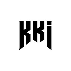 KKI letter logo design for technology company. KKI logo design black and white color combination. KKI logo, KKI vector, KKI design, KKI icon, KKI alphabet. KKI typography logo design.