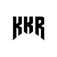 KKR letter logo design for technology company. KKR logo design black and white color combination. KKR logo, KKR vector, KKR design, KKR icon, KKR alphabet. KKR typography logo design.