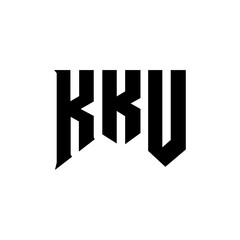 KKU letter logo design for technology company. KKU logo design black and white color combination. KKU logo, KKU vector, KKU design, KKU icon, KKU alphabet. KKU typography logo design.