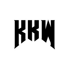KKW letter logo design for technology company. KKW logo design black and white color combination. KKW logo, KKW vector, KKW design, KKW icon, KKW alphabet. KKW typography logo design.