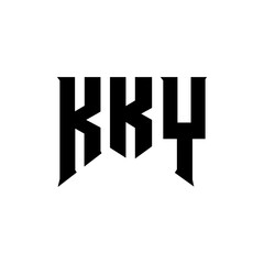 KKY letter logo design for technology company. KKY logo design black and white color combination. KKY logo, KKY vector, KKY design, KKY icon, KKY alphabet. KKY typography logo design.