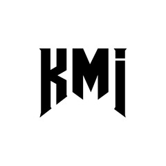 KMI letter logo design for technology company. KMI logo design black and white color combination. KMI logo, KMI vector, KMI design, KMI icon, KMI alphabet. KMI typography logo design.