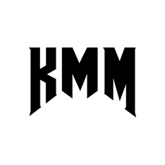 KMM letter logo design for technology company. KMM logo design black and white color combination. KMM logo, KMM vector, KMM design, KMM icon, KMM alphabet. KMM typography logo design.