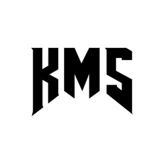 KMS letter logo design for technology company. KMS logo design black and white color combination. KMS logo, KMS vector, KMS design, KMS icon, KMS alphabet. KMS typography logo design.