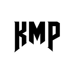 KMP letter logo design for technology company. KMP logo design black and white color combination. KMP logo, KMP vector, KMP design, KMP icon, KMP alphabet. KMP typography logo design.
