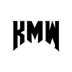 KMW letter logo design for technology company. KMW logo design black and white color combination. KMW logo, KMW vector, KMW design, KMW icon, KMW alphabet. KMW typography logo design.