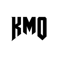 KMO letter logo design for technology company. KMO logo design black and white color combination. KMO logo, KMO vector, KMO design, KMO icon, KMO alphabet. KMO typography logo design.