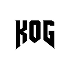 KOG letter logo design for technology company. KOG logo design black and white color combination. KOG logo, KOG vector, KOG design, KOG icon, KOG alphabet. KOG typography logo design.
