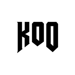 KOO letter logo design for technology company. KOO logo design black and white color combination. KOO logo, KOO vector, KOO design, KOO icon, KOO alphabet. KOO typography logo design.