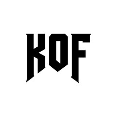 KOF letter logo design for technology company. KOF logo design black and white color combination. KOF logo, KOF vector, KOF design, KOF icon, KOF alphabet. KOF typography logo design.