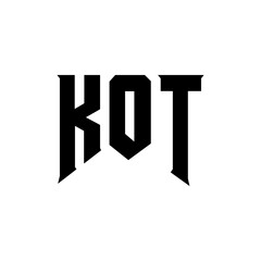 KOT letter logo design for technology company. KOT logo design black and white color combination. KOT logo, KOT vector, KOT design, KOT icon, KOT alphabet. KOT typography logo design. © mamun25g