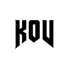 KOV letter logo design for technology company. KOV logo design black and white color combination. KOV logo, KOV vector, KOV design, KOV icon, KOV alphabet. KOV typography logo design.