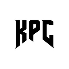 KPC letter logo design for technology company. KPC logo design black and white color combination. KPC logo, KPC vector, KPC design, KPC icon, KPC alphabet. KPC typography logo design.
