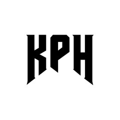 KPH letter logo design for technology company. KPH logo design black and white color combination. KPH logo, KPH vector, KPH design, KPH icon, KPH alphabet. KPH typography logo design.
