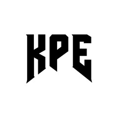 KPE letter logo design for technology company. KPE logo design black and white color combination. KPE logo, KPE vector, KPE design, KPE icon, KPE alphabet. KPE typography logo design.
