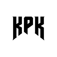 KPK letter logo design for technology company. KPK logo design black and white color combination. KPK logo, KPK vector, KPK design, KPK icon, KPK alphabet. KPK typography logo design.