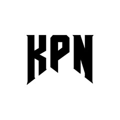 KPN letter logo design for technology company. KPN logo design black and white color combination. KPN logo, KPN vector, KPN design, KPN icon, KPN alphabet. KPN typography logo design.