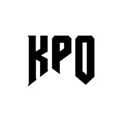 KPO letter logo design for technology company. KPO logo design black and white color combination. KPO logo, KPO vector, KPO design, KPO icon, KPO alphabet. KPO typography logo design.