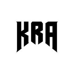 KRA letter logo design for technology company. KRA logo design black and white color combination. KRA logo, KRA vector, KRA design, KRA icon, KRA alphabet. KRA typography logo design.