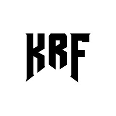 KRF letter logo design for technology company. KRF logo design black and white color combination. KRF logo, KRF vector, KRF design, KRF icon, KRF alphabet. KRF typography logo design.