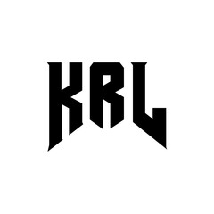 KRL letter logo design for technology company. KRL logo design black and white color combination. KRL logo, KRL vector, KRL design, KRL icon, KRL alphabet. KRL typography logo design.