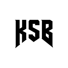 KSB letter logo design for technology company. KSB logo design black and white color combination. KSB logo, KSB vector, KSB design, KSB icon, KSB alphabet. KSB typography logo design.