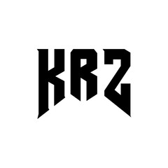 KRZ letter logo design for technology company. KRZ logo design black and white color combination. KRZ logo, KRZ vector, KRZ design, KRZ icon, KRZ alphabet. KRZ typography logo design.