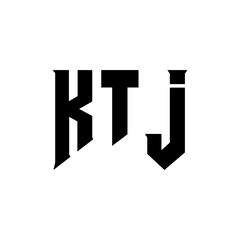 KTJ letter logo design for technology company. KTJ logo design black and white color combination. KTJ logo, KTJ vector, KTJ design, KTJ icon, KTJ alphabet. KTJ typography logo design.