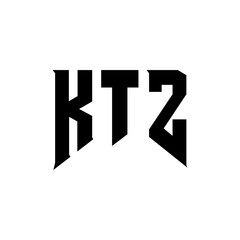 KTZ letter logo design for technology company. KTZ logo design black and white color combination. KTZ logo, KTZ vector, KTZ design, KTZ icon, KTZ alphabet. KTZ typography logo design.