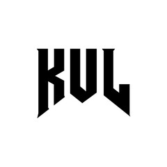 KUL letter logo design for technology company. KUL logo design black and white color combination. KUL logo, KUL vector, KUL design, KUL icon, KUL alphabet. KUL typography logo design.