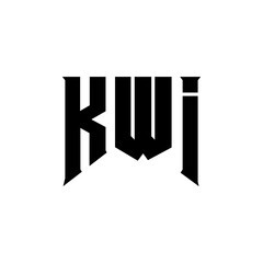 KWI letter logo design for technology company. KWI logo design black and white color combination. KWI logo, KWI vector, KWI design, KWI icon, KWI alphabet. KWI typography logo design.