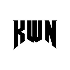 KWN letter logo design for technology company. KWN logo design black and white color combination. KWN logo, KWN vector, KWN design, KWN icon, KWN alphabet. KWN typography logo design.