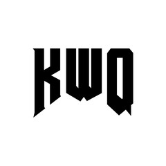 KWQ letter logo design for technology company. KWQ logo design black and white color combination. KWQ logo, KWQ vector, KWQ design, KWQ icon, KWQ alphabet. KWQ typography logo design.