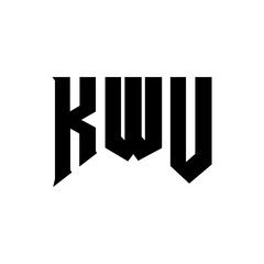 KWU letter logo design for technology company. KWU logo design black and white color combination. KWU logo, KWU vector, KWU design, KWU icon, KWU alphabet. KWU typography logo design.