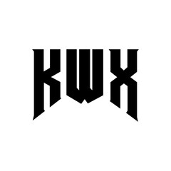 KWX letter logo design for technology company. KWX logo design black and white color combination. KWX logo, KWX vector, KWX design, KWX icon, KWX alphabet. KWX typography logo design.