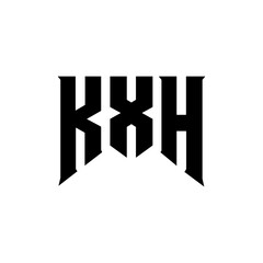 KXH letter logo design for technology company. KXH logo design black and white color combination. KXH logo, KXH vector, KXH design, KXH icon, KXH alphabet. KXH typography logo design.
