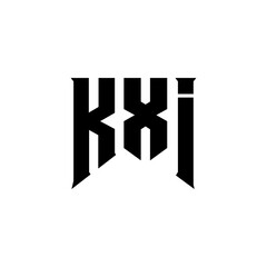 KXI letter logo design for technology company. KXI logo design black and white color combination. KXI logo, KXI vector, KXI design, KXI icon, KXI alphabet. KXI typography logo design.